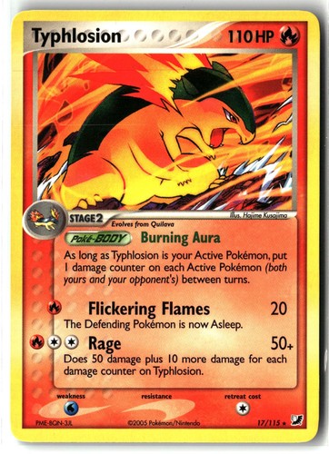 2005 Typhlosion ⭐️ 17/115 Rare Unseen Forces Regular Pokemon NM Front/LP Back