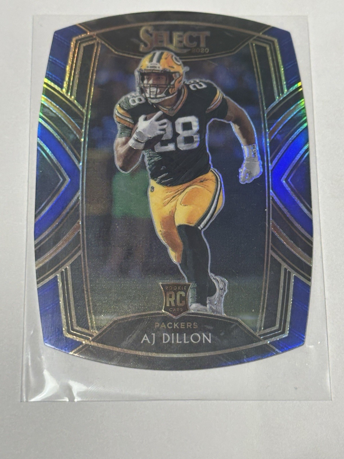 2020 Panini Select #265 AJ Dillon Rookie Die Cut Blue Prizm Packers