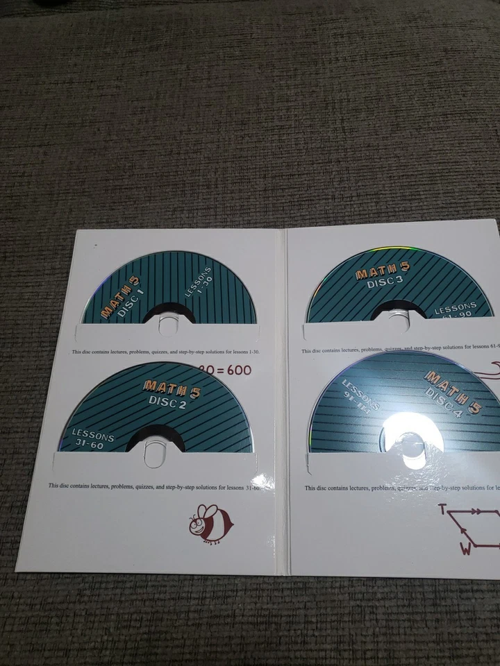 Teaching Textbooks Math 5 CD-ROM Set - Very Good - Homeschooling Greg Sabouri - Image 2 of 3