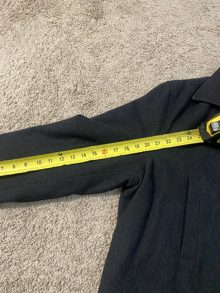 Buffalo Jeans Coat Mens XL Black Peacoat Double Breasted Zip Bib Quilted Liner - Image 4 of 4