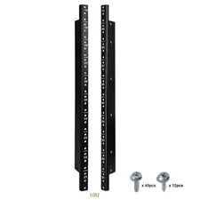 Sound Town 2-pack 10U Rack Rails, Black Powder Finish, with Screws (ST-RR-10U)