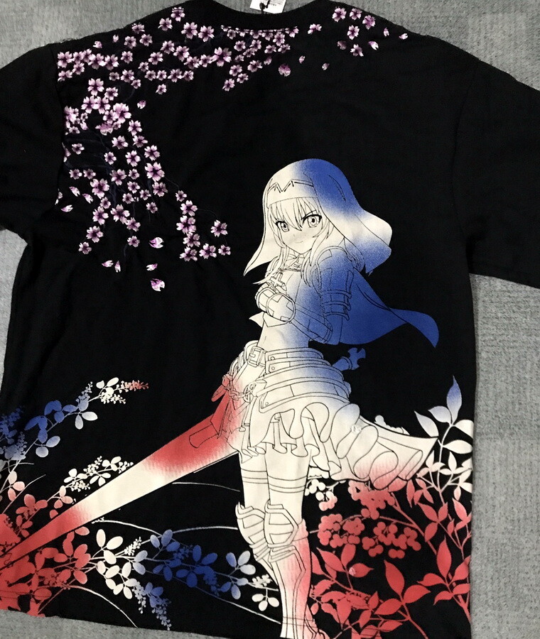 Mens Short Sleeves T-Shirt Japanese Pattern Embroidery Sakura