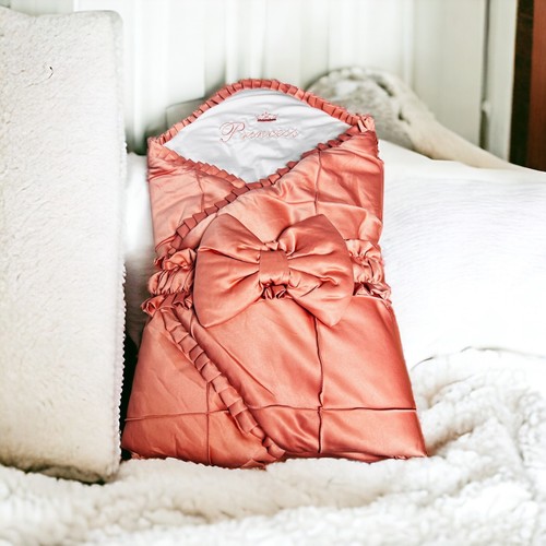 Luxury Handmade Baby Swaddle Wrap - Double-Layer Reversible Blanket With Bow- UK - Picture 15 of 53