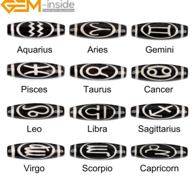 Braided Black Agate Beaded Bracelet Wristband Zodiac Sign Couple Bangle Unisex