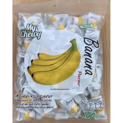 Milk Fruit Soft Candy Sweet Banana Flavour Good Taste My Chewy Big Pack 100 S...