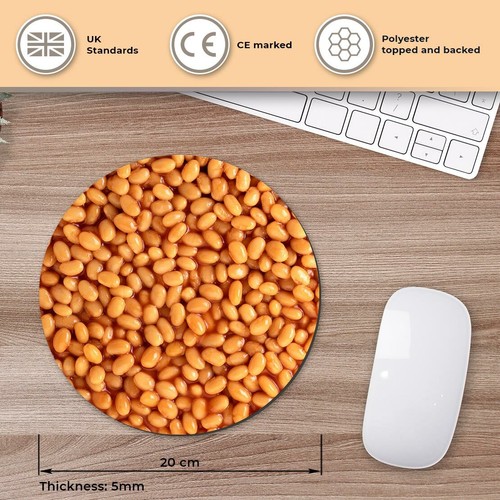 Round Mouse Mat - Baked Beans Food Breakfast Cafe #44208 - Afbeelding 2 van 8