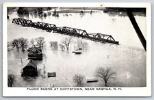 Goffstown-Nashua New Hampshire~Flood Scene~Railroad~1936 B&W Postcard