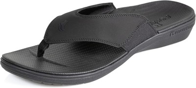 PowerStep Mens Arch Support Orthotic Flip Flop Sandals Shock Absorbing 11 Black