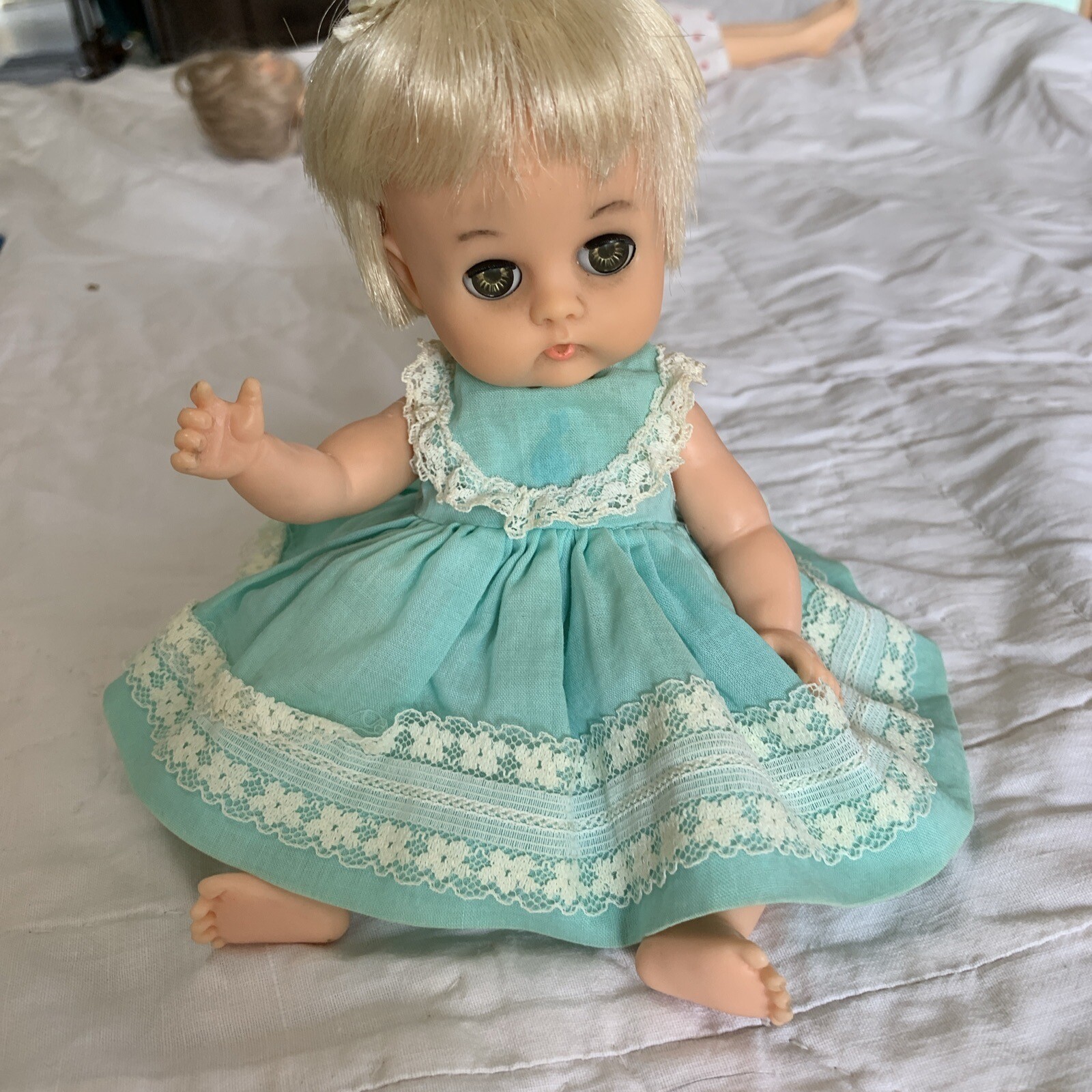 Vintage Vogue Baby doll 8" vinyl Jointed Blonde rooted hair sleep eyes