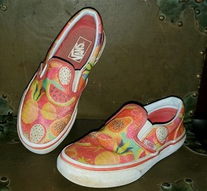 slip on vans peach