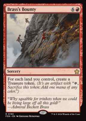 4x FOIL Brass's Bounty - MtG Foundations - NM