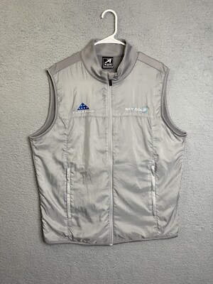 Ahead Golf Vest Mens Full Zip Gray Size Large Folds of Honor