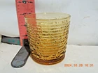 Vtg Anchor Hocking Lido Soreno Amber Gold Rocks Glass