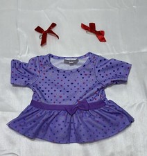 Build a Bear Dress Purple Star Heart Bow Cotton Tulle Skirt Clothes Outfit Bows
