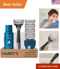 German Engineered Men's Shaving Kit - 5 Blades, Gel  Travel Case Included