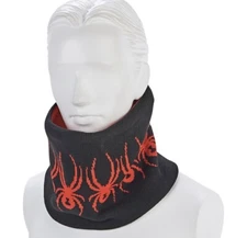 Mens' Spyder Reversible neck Warmer Logo Gaiter Black and Volcano NWT