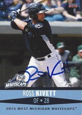 Ross Kivett 2015 West Michigan Whitecaps Signed Card