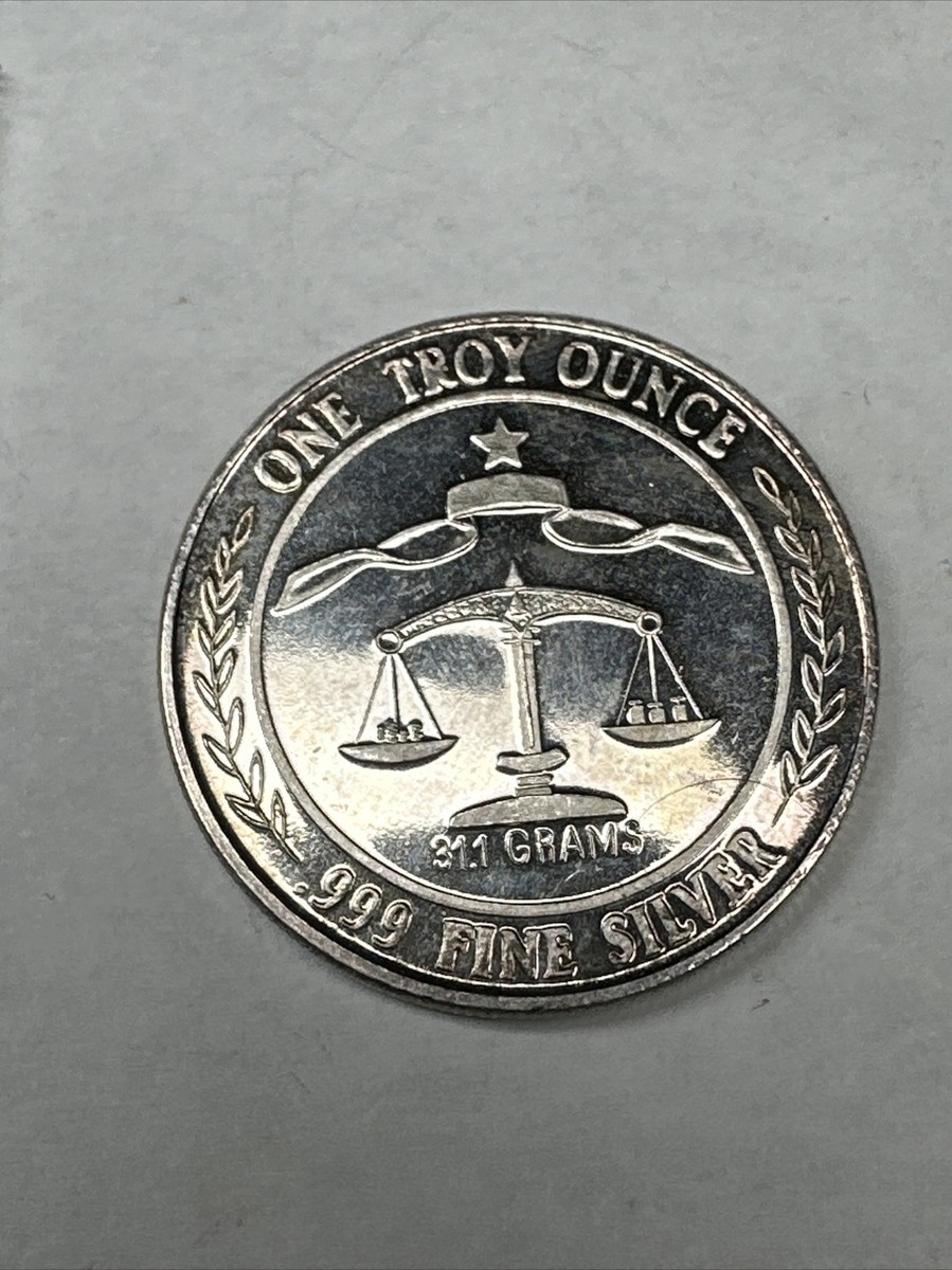 1984 Parliament Shield, One Troy Ounce Round. 0.999 Fine Silver