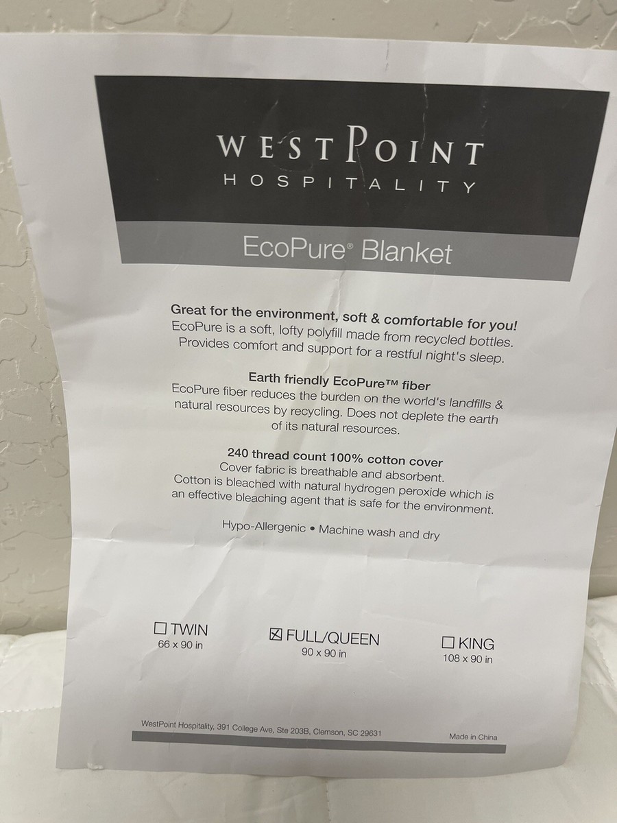 West Point Hospitality Ecopure Full Queen Down Alternative Blanket