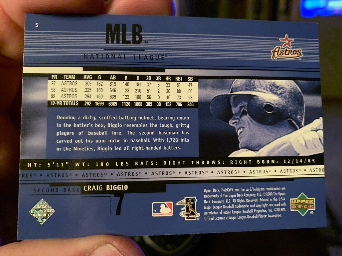 2000-05 Craig Biggio (4) Card Lot, UD Hologrfx,Bowman 2000-05 Craig Biggio (4) Card Lot, UD Hologrfx,Bowman