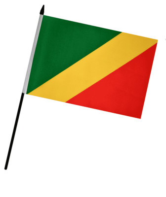 Kongo Republik Hand Flagge (9'' x 6'')