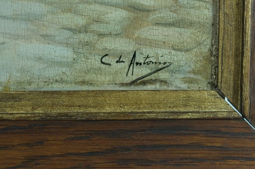 Cristóbal de Antonio tableau ancien Paris Vieux Métier La Marchande de fleurs - Photo 5/7