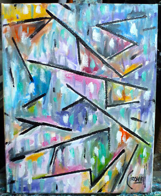A SHADOW AWAY abstract NEW $ oil painting 8x10 canvas original signed Crowell