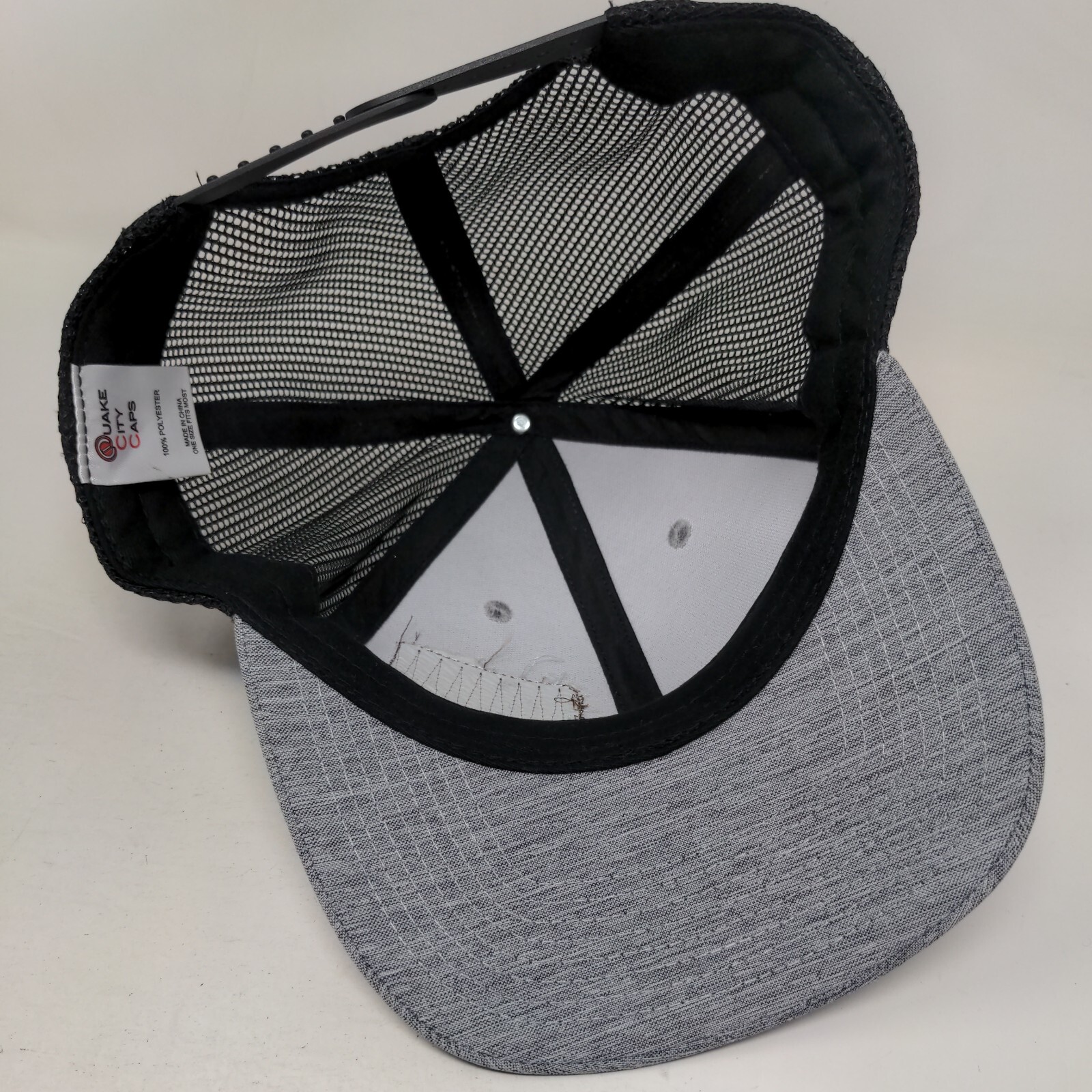 Channel Leather Patch Snapback Mesh Back Trucker … - image 6