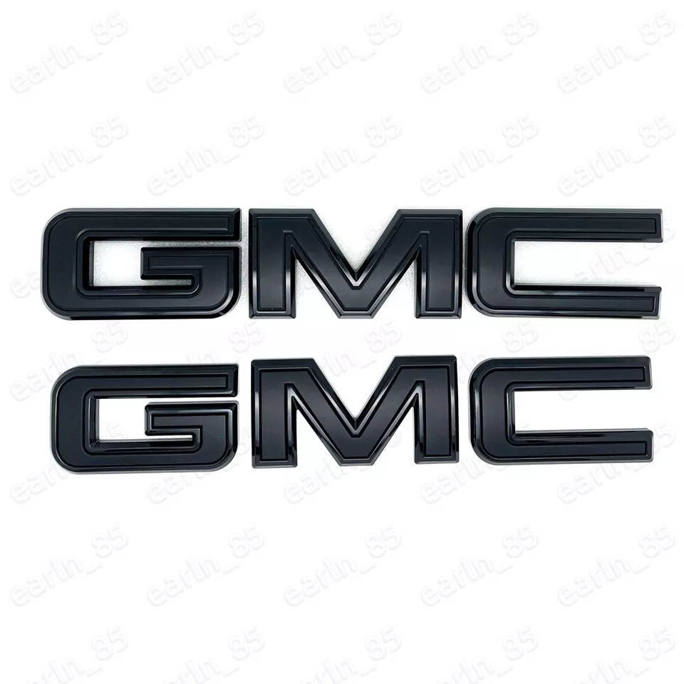 NEW Front & Rear Emblem Black kit For 2019 - 2025 GMC Sierra 1500 2500HD 3500HD - Image 2 of 4