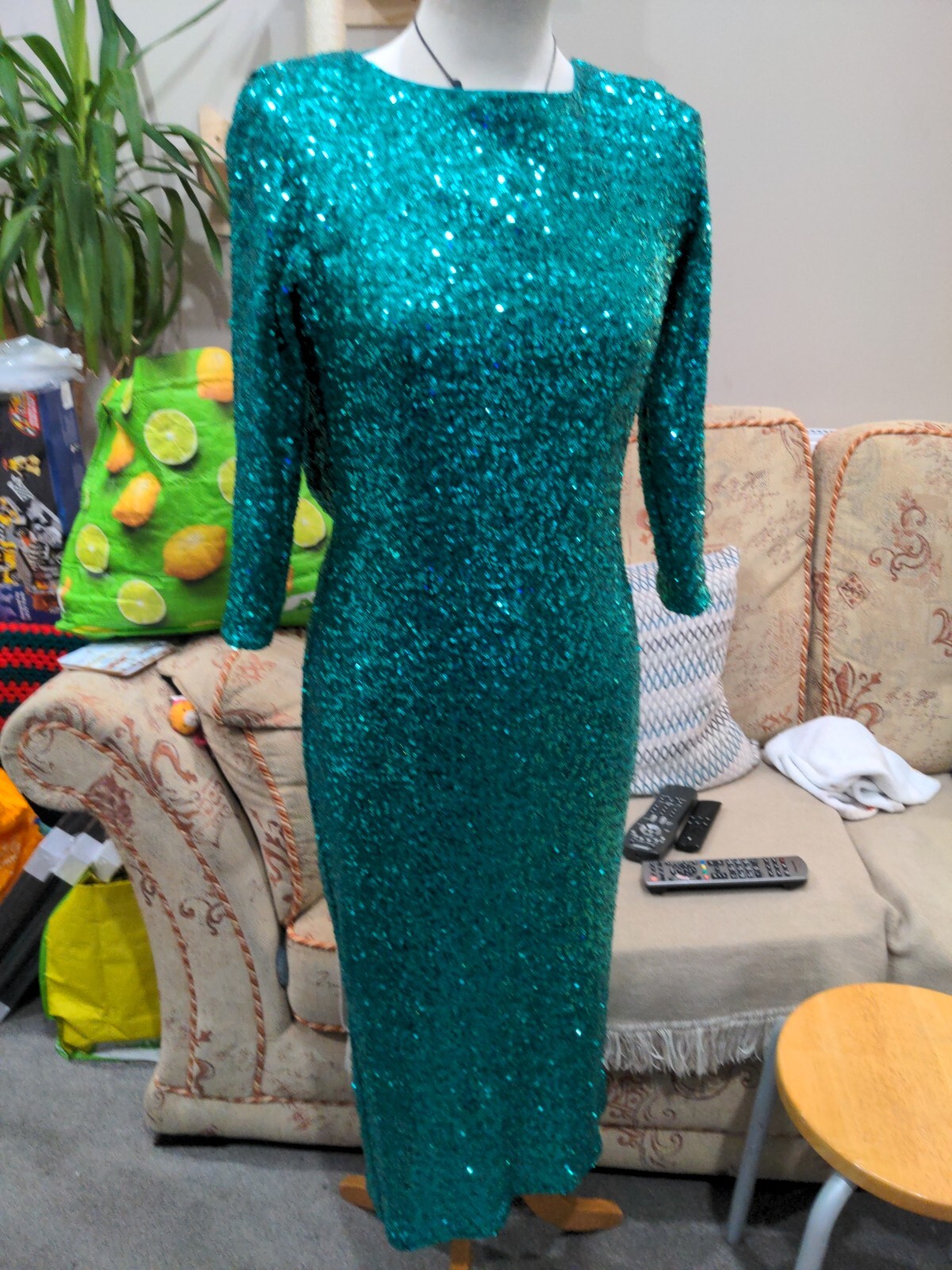 ASOS Stunning Green Sequin Low Back Dress Size 12 BNWT - Shopping.com
