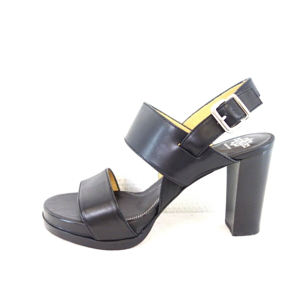 Damen Sandaletten Schwarz TRUMANS Pumps Schuhe Riemchen Leder 41
