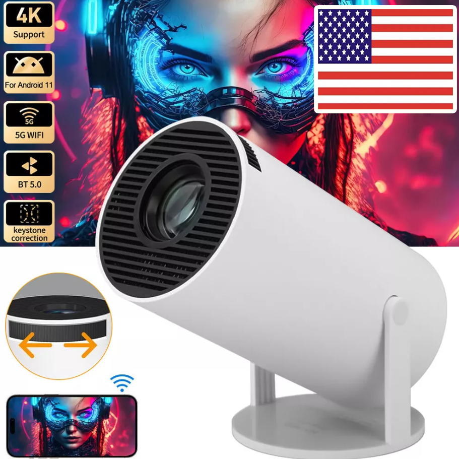 4K UHD Mini Projector 10000 Lumen LED 1080P WiFi Bluetooth Portable Home Theater Cinema-image