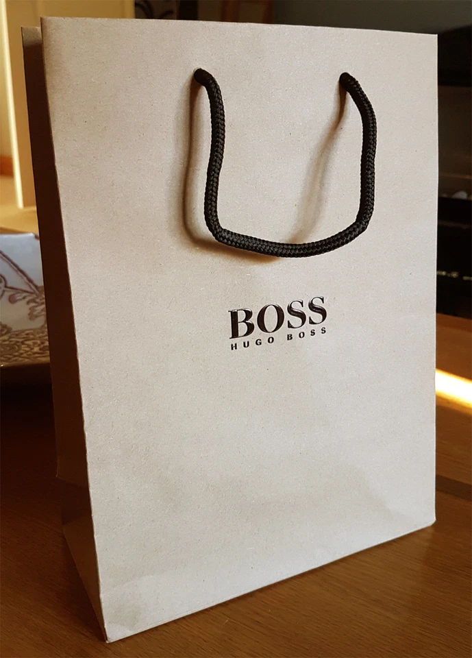 Hugo Boss Gift Bag Paper Small 22 x 30 x 10cm Brown Genuine Brand New