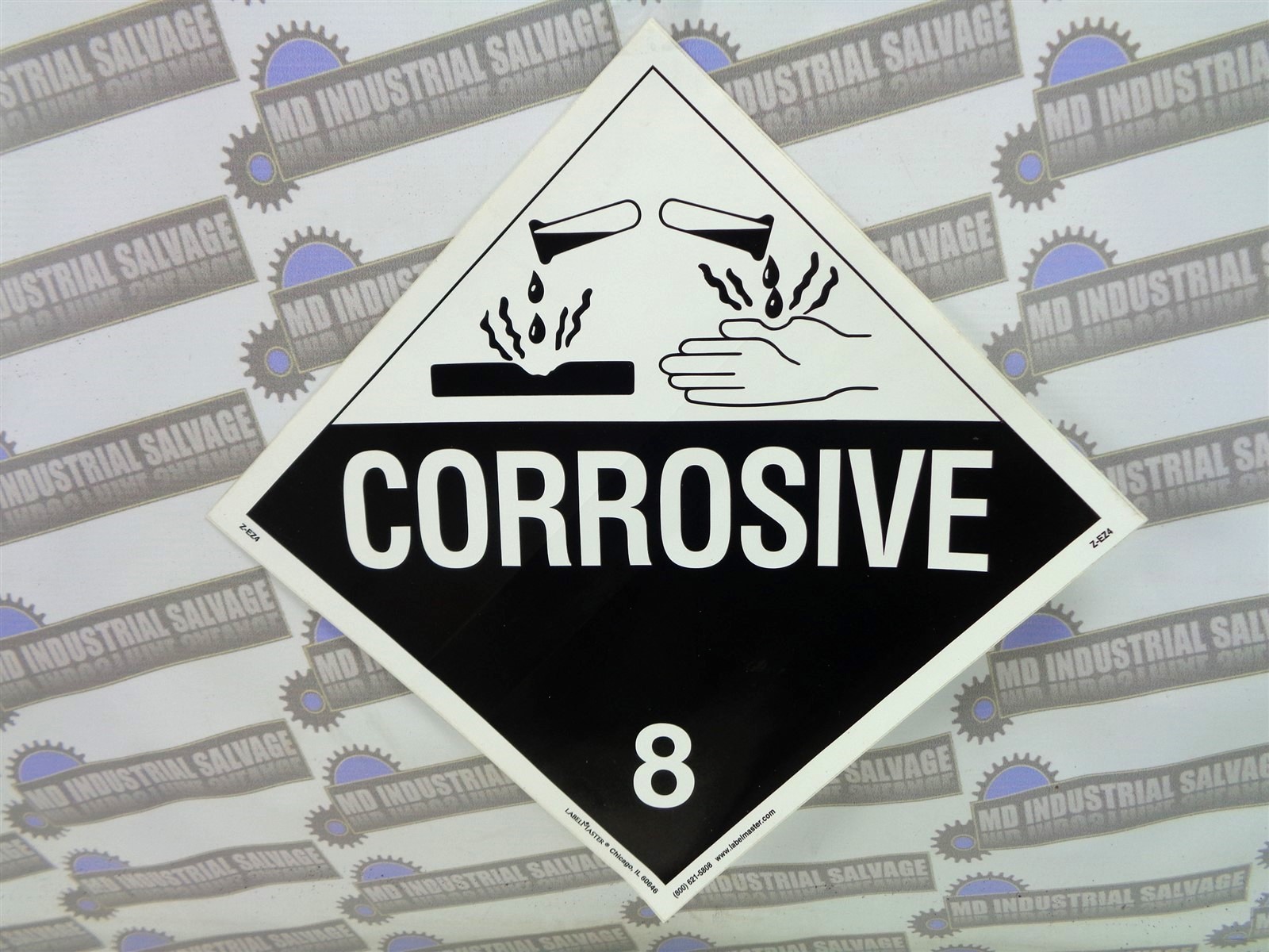 NEW LabelMaster CORROSIVE 8 PN: Z-EZ4 10-3/4