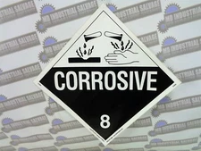 NEW LabelMaster CORROSIVE 8 PN: Z-EZ4 10-3/4" x 10-3/4" WARNING Signs / Sticker
