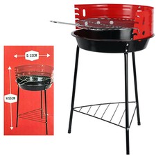 BBQ Holzkohlegrill D33cm x H55cm Rundgrill Standgrill Camping Garten Grill NEU