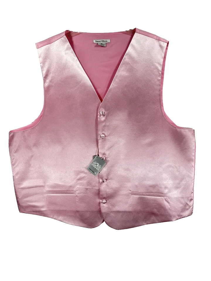 Daniel Ellissa Men's Pink Vest 5 Buttons Pink Back Polyester Size 3XL - Image 4 of 4