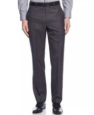 g2 175 Calvin Klein Men's Gray Slim Fit Flat Front Dress Pants Trousers 40 x 32
