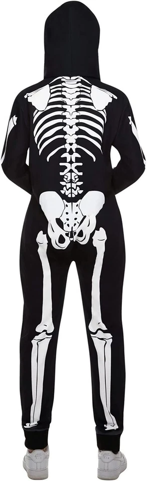 Mujer Disfraz Esqueleto Adulto Una Pieza Halloween Pijama Mono S - XXL Foto 3 de 4
