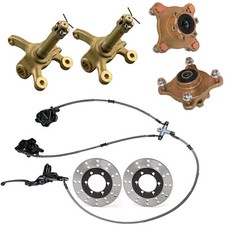 Front Steering Spindle 4 Stud Wheel Hub Brake Caliper Kit ATV Quad Go Kart Trike