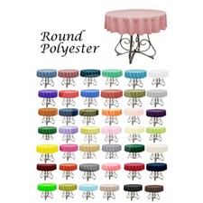 Round 45" Tablecloth Polyester Multiple Color Available