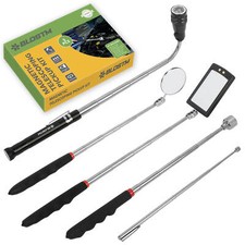 BLOSTM Telescopic Magnetic Pickup Tool Set Extendable Kit Torch Light 5 Piece