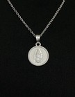 Sterling Silver Virgin Mary Pendant With 16” Silver Cable Chain