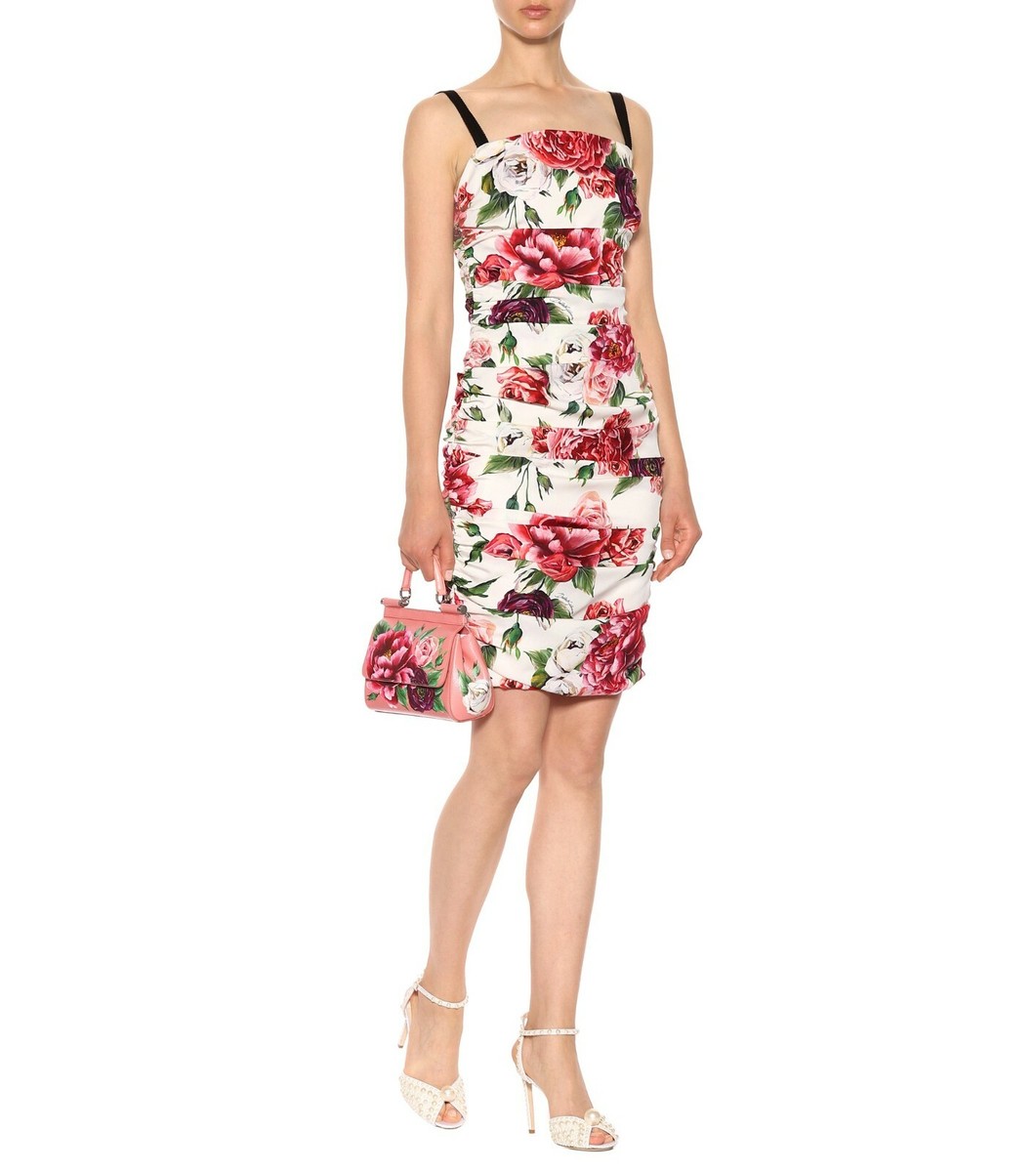 DOLCE&GABBANA ミドル丈 シルクインナードレス サイズ38 $2.2K DOLCE & GABBANA Floral Stretch-Silk Mini Dress Sz 44