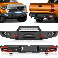 Front Or Rear Bumper With LED Lights & Sensor Holes For 2014-2021 Toyota Tundra