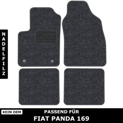 Für Fiat Panda 169 2003-2012-2015 - Fußmatten Nadelfilz 4tlg Anthrazit