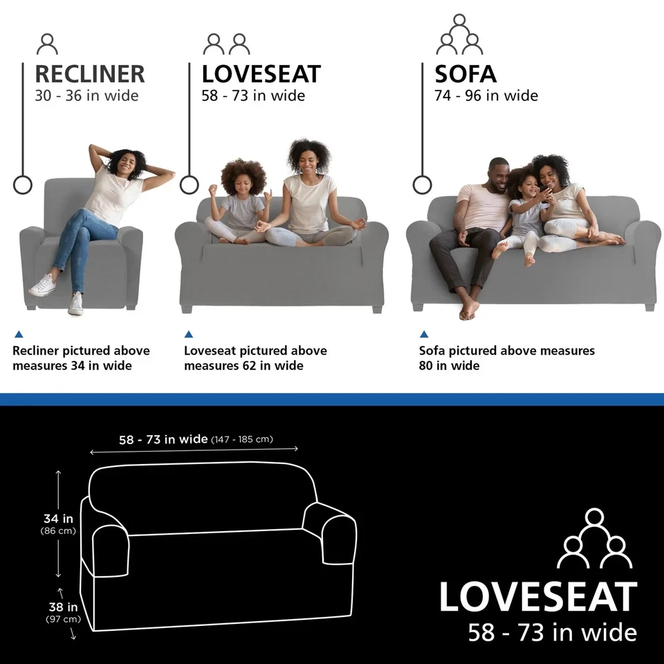 Capa para namoradeira Mainstays mistura de algodão stretch, cinza carvão - Imagem 3 de 4