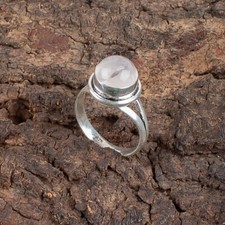 Rare Rose Quartz Gemstone 925 Sterling Silver Jewelry Handmade Ring Gift For Her