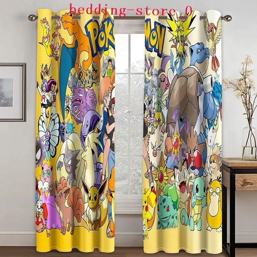 Tende Oscuranti 3D Spesse Bambini/Pokemon Pikachu Anello Termico Occhiello Superiore/Tende - Foto 14 di 93