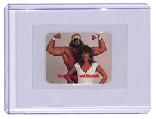 WWF MACHO MAN RANDY SAVAGE & ELIZABETH 1988 Borden Sticker Sealed in plastic wwe